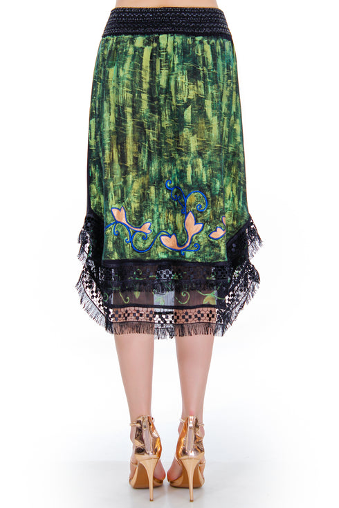 Fusta jerse pictat  Liza Panait Liza Panait Online Boutique